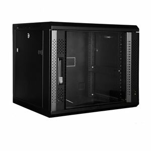 Armoire Rack MCL 12U Fixation Murale Armoire fermée pour Réseau Profondeur de Rail - Noir - Ver, SPCC, Acier Laminé à Froi