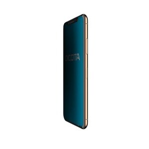 Dicota Secret Silicone, Polyethylene Terephthalate (PET) Privacy Screen Protector - Black - For LCD iPhone XS - Scratch Re