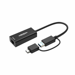 Origin Gigabit Ethernet Adapter - 1000Base-T - Black - USB 3.0 Type C - 1 Port(s) - 1 - Twisted Pair
