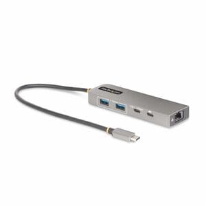 StarTech.com USB/Ethernet Combo Hub - USB 3.2 Gen 2 (3.1 Gen 2) Type-C - 1.25 GB/s - External - Space Gray - UASP Support 