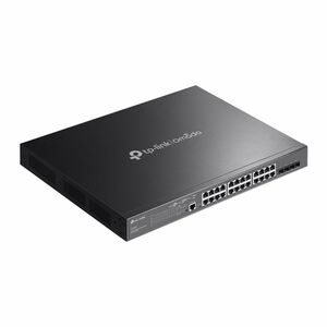 TP-Link 25 Anschlüsse Verwaltbar Ethernet-Switch - Gigabit-Ethernet - 10/100/1000Base-T, 1000Base-X - Schwarz - 2 Unterstü