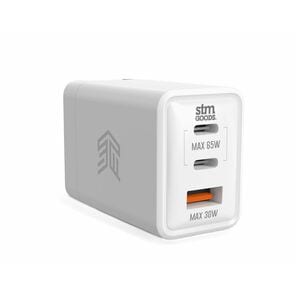 65W GAN UNIVERSAL TRAVEL POWER ADAPTER WITH ADAPTERS FOR UK, EU AND AU (2 X USB-C / 1 X USB-A) - WHITE