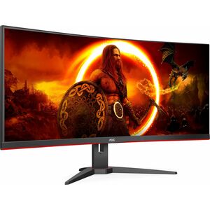 AOC CU34G2XE 34" Aula UWQHD Ecrã curvo Monitor LED para jogos - 21:9 - Preto - 86,4 cm (34") Viewable - Alinhamento vertic