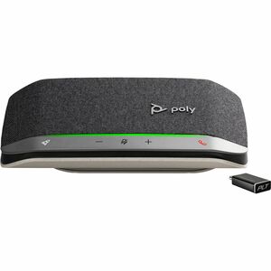 Poly Sync 20+ 有线/无线 蓝牙 免提电话 - 银 - 3 麦克风 - 40mm 扬声器