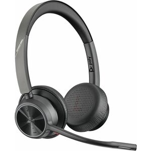 Poly Voyager 4300 UC 4320-M Wired/Wireless Over-the-head, On-ear Stereo Headset - Black - Google Assistant, Siri - Binaura