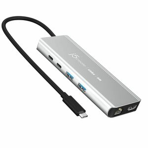 j5create JCD403-N USB4 Docking Station für Monitor, Notebook - Ladefunktion - Grau - 4K, 8K - 7680 x 4320 - 4 x USB-Anschl