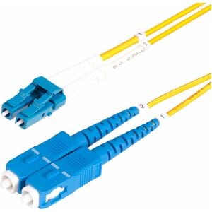 StarTech.com Câble Fibre Optique de 2m Duplex Monomode LC vers SC(UPC) OS2, 9/125µm, 100G, Cordon Fibre Optique, Cordon Pa