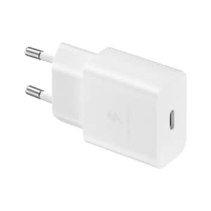 Samsung 15 W AC Adapter - For USB Type C Device - 120 V AC, 230 V AC Input - 5 V DC, 9 V DC Output - 2 A - White