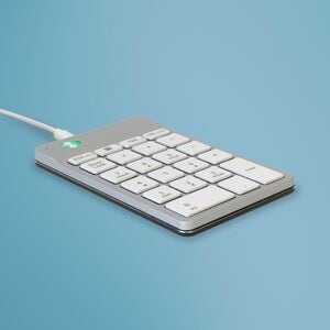 R-Go Keypad - Cable Connectivity - USB Type C Interface - QWERTY Layout - White - Scissors Keyswitch - Windows, macOS - Wi