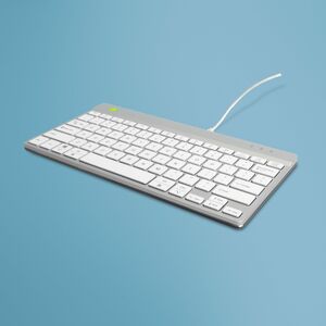 R-Go Compact Break Keyboard - Compact - Cable Connectivity - USB Type C Interface - English (US) - QWERTY Layout - White -
