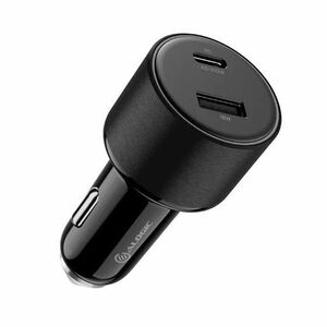 100W car charger USB-C USB-A ports fast charging for laptops, tablets, and smartphones with 1m cable