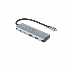 Dicota USB Hub - USB Type C - 1.25 GB/s - Notebook - Silver - 4 Total USB Port(s) - 4 USB 3.0 Port(s) - Mac, PC