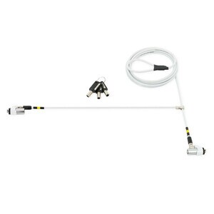 MOBILIS Cable Lock For Notebook, Tablet - 1.80 m Cable - Keyed Lock - White - Steel - For Notebook, Tablet
