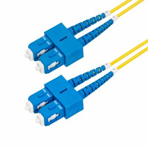 StarTech.com 1m (3.3ft) SC to SC (UPC) OS2 Single Mode Duplex Fiber Optic Cable, 9/125, 40G/100G, Low Insertion Loss, LSZH