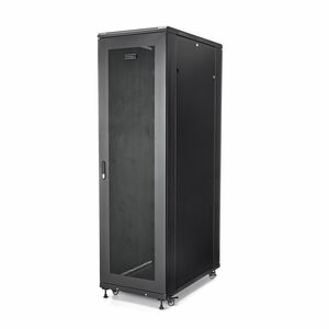 StarTech.com 42U Rack Cabinet for Server - Black - Steel, Mesh - 907 kg Maximum Weight Capacity - 907 kg Static/Stationary
