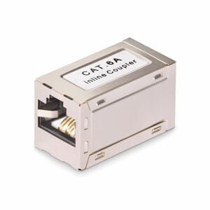 StarTech.com Shielded RJ45 Coupler, Inline Cat6a Coupler, Female to Female (F/F) T568B Pinout, Shielded Ethernet Cable Ext