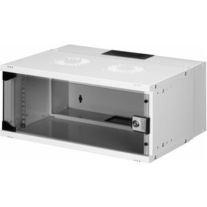 Digitus SOHO PRO 4U Wandmontierbar Geschlossener Schrank Rackschrank für Networking327 mm Regaltiefe - Hellgrau - Stahl, B
