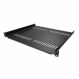 StarTech.com 1U Rack-mountable Rack Shelf for Rack, Networking - Black - SPCC, Steel - 19.96 kg Maximum Weight Capacity