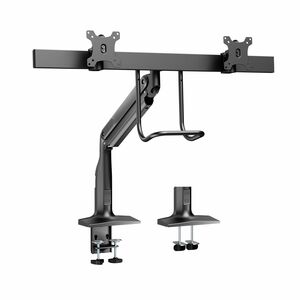 Bras support d'écran V7 DM1HDD pour Moniteur, Affichage - Noir mat - Support de barre à ressort à gaz robuste V7 pour doub