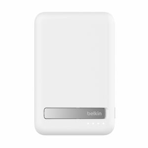 BoostCharge 5k 15W Qi2 Power Bank Wireless Charger with Cable and Kickstand - White