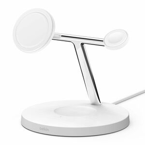 Belkin BOOSTCHARGEÃ¢â#¬Â¯PRO MagSafe 3-in-1 Wireless Charger with 3-UK Pin Power Supply Unit - White