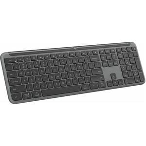 Logitech Signature Slim K950 键盘 - 实际大小 - 无线 连接 - A 型 USB 接口 - 英文 - 灰 - 蓝牙 - 5.1 - 10 m - 开始, 静音, 屏幕截图, 首页, 音量控制 热键 - Windo