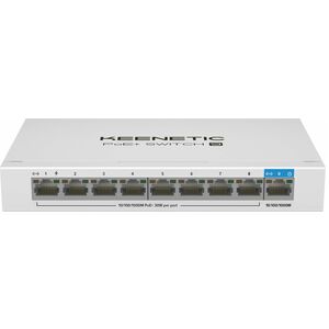 KEENETIC PoE+ Switch 9 (KN-4710), switch 1 porta 1Gbps + 8 porte 1 Gbps PoE+, potenza massima erogabile 120W, chassis in m