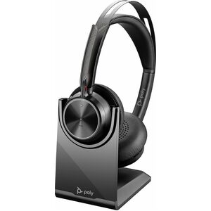 Poly Voyager Focus 2 Kabel/Kabellos Kopfbügel, Auf den Ohren Stereo Headset - Schwarz - Siri, Google Assistant - Binaural 