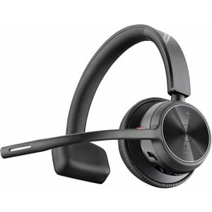 Poly Voyager 4300 UC 4310 Wired/Wireless Over-the-head, On-ear Mono Headset - Black - Siri, Google Assistant - Monaural - 