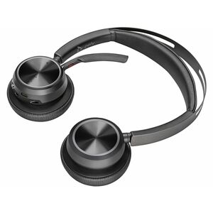 Poly Voyager Focus 2 Wired/Wireless On-ear, Over-the-head Stereo Headset - Black - Siri, Google Assistant - Binaural - Sup