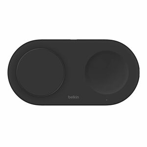 Belkin BoostCharge Pro 感应充电器 - 黑 - 用于 iPhone - 输入连接器: USB - 快充, LED指示灯, 袖珍的, 磁力