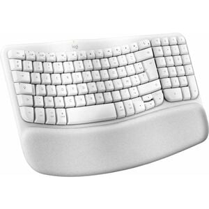 Logitech Wave Keys Keyboard - Compact - Wireless Connectivity - French - AZERTY Layout - Off White - Bluetooth - Easy-Swit