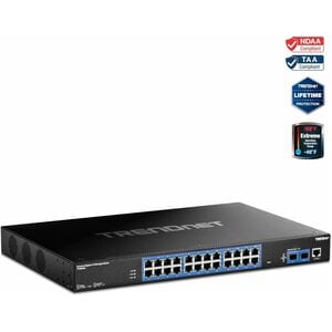 Switch Ethernet TRENDnet TI-RG262i 24 Porte Gestibile - Gigabit Ethernet - 10/100/1000Base-T, 1000Base-X - 2 Layer support