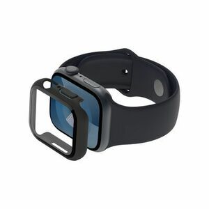 ScreenForce TemperedCurve 2-in-1 Treated Screen Protector + Bumper for Apple Watch Series 8/7 - Black