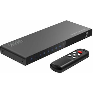 Digitus Audio/Video-Schalter - Kabel - 3840 x 2160 - 4K, 4K UHD - 5 Eingabegerät - TV, Notebook, Spielkonsole - 1 x USB - 