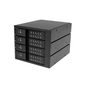 StarTech.com Drive Enclosure for 5.25" SATA/600, Serial Attached SCSI (SAS) - 6Gb/s SAS Host Interface Internal - Black - 