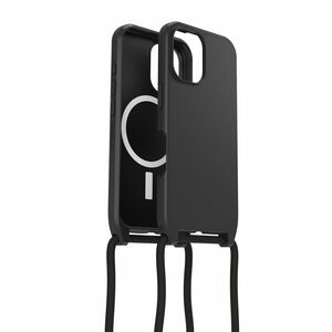 OtterBox React Carrying Case Apple iPhone 16 Smartphone - Black - Drop Resistant - Plastic, Nylon Body - Neck Strap - 163.