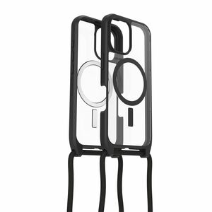 OtterBox React Carrying Case Apple iPhone 16 Smartphone - Black Crystal (Clear/Black) - Drop Resistant - Plastic, Nylon Bo