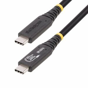 StarTech.com 1M-40G-USB4-CABLE. Kabellänge: 1 m. Anschluss 1: USB C, Anschluss 2: USB C, USB-Version: USB4 Gen 3x2, Max. D