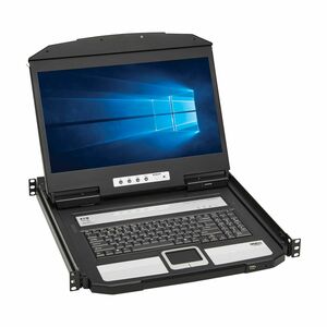 Tripp Lite series B021-SWHD-K LCD Rack Console KVM Switch - Metal, Plastic - Black - 1 Computer(s) - 47 cm (18.5") LCD - F