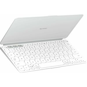 Logitech Keys-To-Go 2 键盘 - 无线 连接 - 中文 - 珍珠白 - 剪刀 按键开关 - 蓝牙 - 音量控制, 媒体播放器 热键 - macOS 14, Android 12, 铬操作系统, Windows 10 - 平板