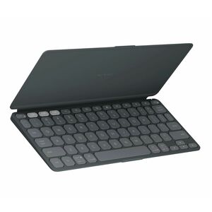 Logitech Keys-To-Go 2 键盘 - 无线 连接 - 中文 - 灰 - 剪刀 按键开关 - 蓝牙 - 音量控制, 媒体播放器 热键 - macOS 14, Android 12, 铬操作系统, Windows 10 - 平板, 