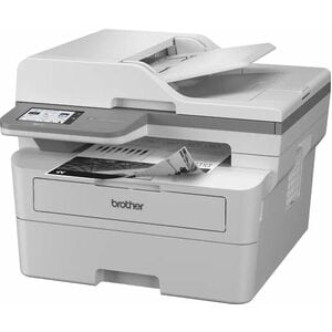 Brother Wired & Wireless Laser Multifunction Printer - Monochrome - Grey - Copier/Fax/Printer/Scanner - 34 ppm Mono Print 