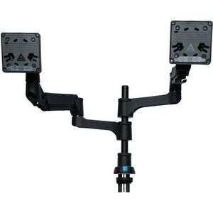 Braccio porta monitor R-Go Caparo, braccio porta monitor doppio regolabile con molla a gas, capacità di carico 3-9 kg, nero