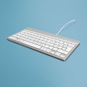 Tastiera ergonomica R-Go Compact Break, tastiera compatta con software break, QWERTY (IT), con cavo, bianco