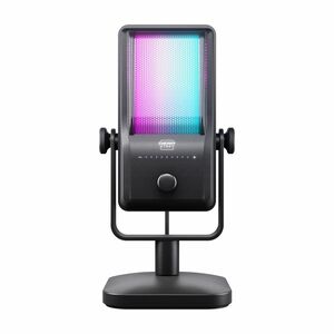 CHERRY XTRFY Ngale CX-NGALE-R-RGB-BLACK Com fios Cancelamento de ruído, Condensador Microfone para Vídeo, Jogos, Monitoram