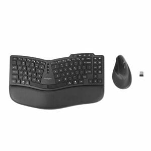 Kensington Pro Fit Ergo KM675 EQ Wireless Ergonomic Keyboard and Mouse Combo - USB Type A Wireless Bluetooth/RF 5.4 2.40 G