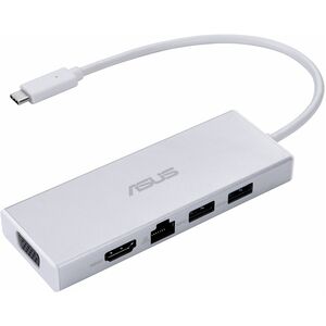 Asus OS200 USB Type C Docking Station for Monitor, Notebook, Desktop PC, Mouse, TV - White - 2 Displays Supported - Full H