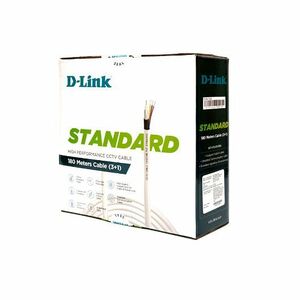 D-Link 180 m (7086.61") Coaxial Control Cable - Cable for Surveillance Camera - Shielding - Black, Natural