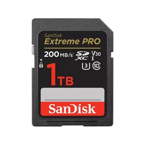 SanDisk Extreme PRO 1 TB Class 10/UHS-I (U3) V30 SDXC - 200 MB/s Read - 140 MB/s Write